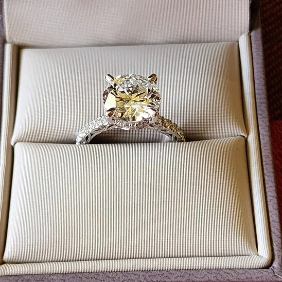 Tacori Dantela Collection 3.54 Carat Round Solitaire Diamond Ring Size 5.5 - Picture 2 of 15